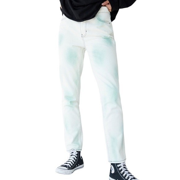 NWT PacSun Eco White & Green Mom Jeans Relaxed Fit Tapered Denim Size 29 | 8 NEW - Picture 4 of 13
